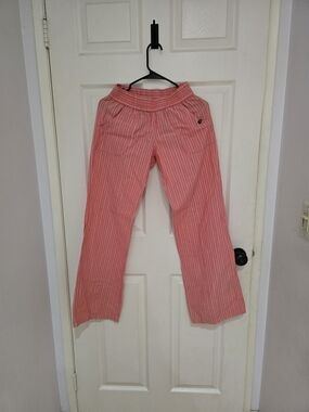 Volcom Pink & White Striped Pull-On Pants Size Sp/10